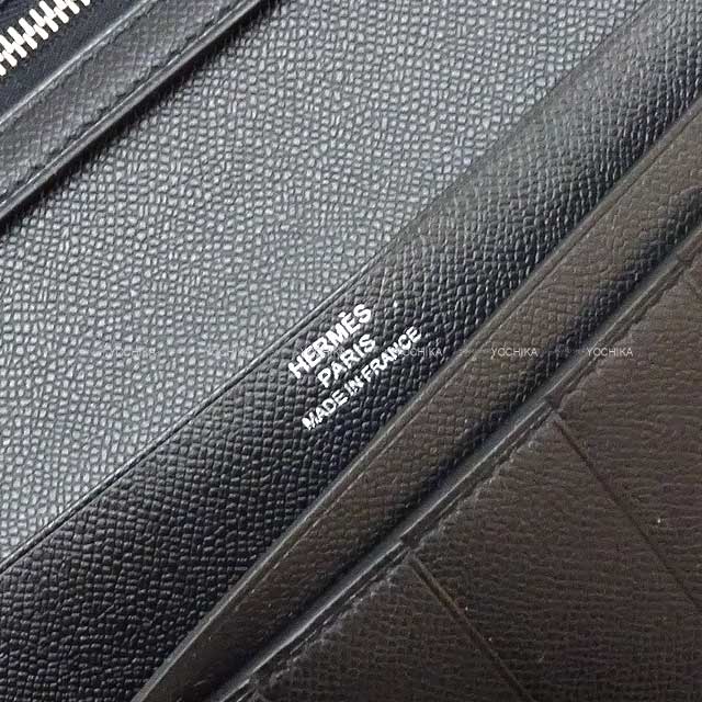 HERMES long wallet Bearn Soufflet Noir (Black) Veau madame Silver HW Stamp W[BRAND NEW][Authentic]