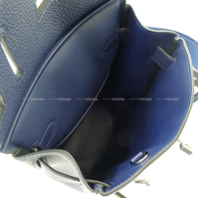 HERMES Shoulder bag Hac a Dos PM Bleu navy(7U) Veau Togo Silver HW Stamp B[BRAND NEW][Authentic]