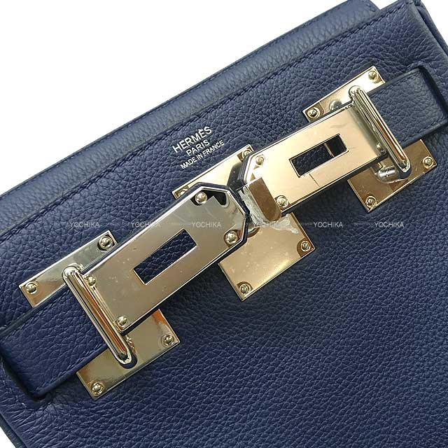 HERMES Shoulder bag Hac a Dos PM Bleu navy(7U) Veau Jonathan Silver HW Stamp B[BRAND NEW][Authentic]