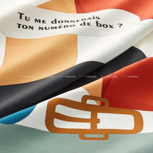 2023AW HERMES scarf Carre 70 Is This a Love Story? Blanc (White)/Noir (Black)/Veil grease Silk100%[EXCELLENT][Authentic]