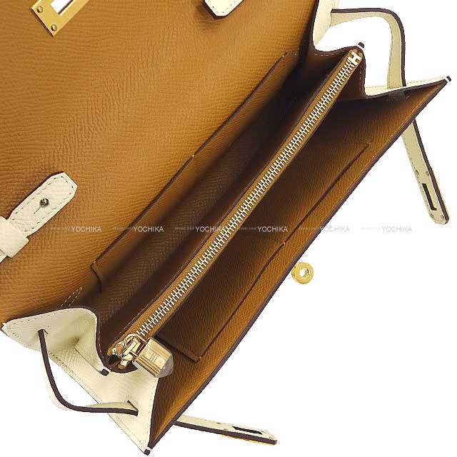 HERMES long wallet Kelly Wallet Long To Go Verso Nata/Sesami Veau Epsom Gold HW Stamp B[BRAND NEW][Authentic]