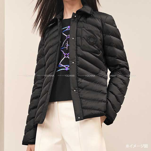 ▲未使用 HERMES 23AW Quilted car coat 44 2023 AW HERMES Down jacket Quilted Overshirt Clou de Selle