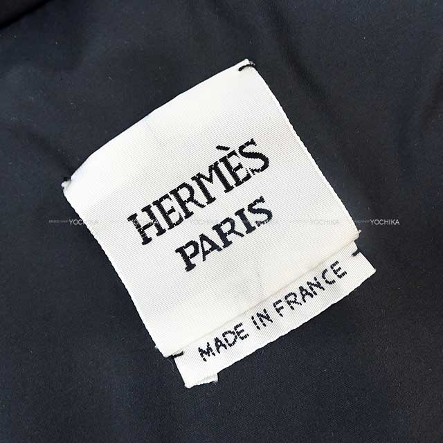 2023 AW HERMES Down jacket Quilted Overshirt Clou de Selle with Patch #34 Noir (Black) Polyester/Cotton/Rayon/Down/Feather/Cashmere Black HW[BRAND NEW][Authentic]