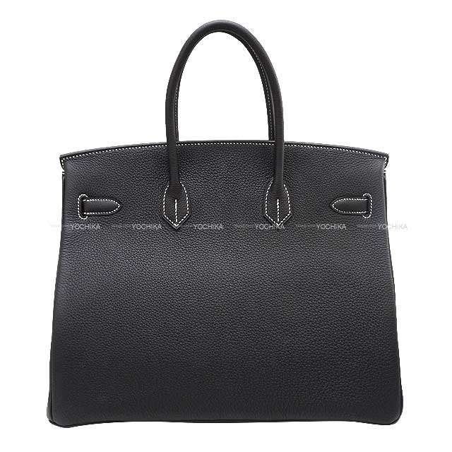 HERMES Handbag Birkin35 Personal order H knot Stamp White Stitch Noir (Black)/Gold Veau Jonathan Mat Silver HW Stamp B[BRAND NEW][Authentic]