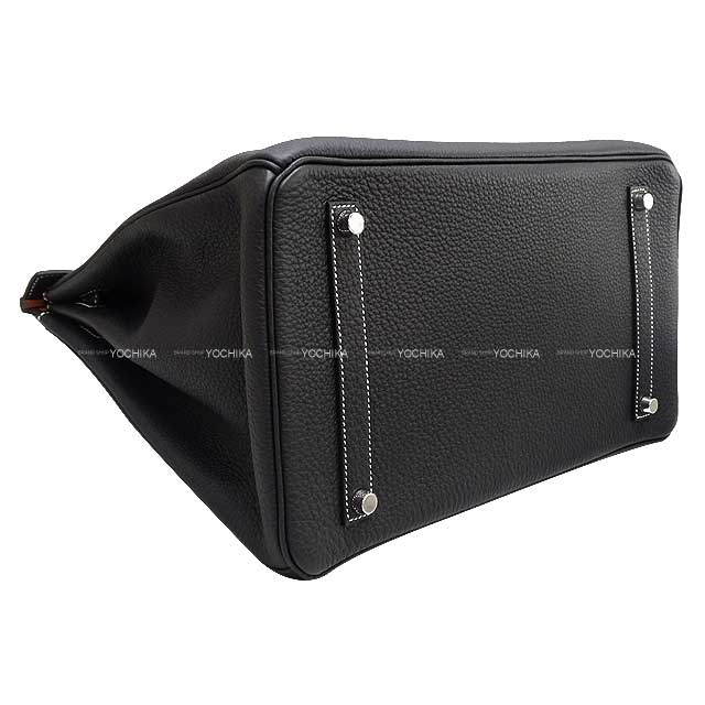 HERMES Handbag Birkin35 Personal order H knot Stamp White Stitch Noir (Black)/Gold Veau Jonathan Mat Silver HW Stamp B[BRAND NEW][Authentic]