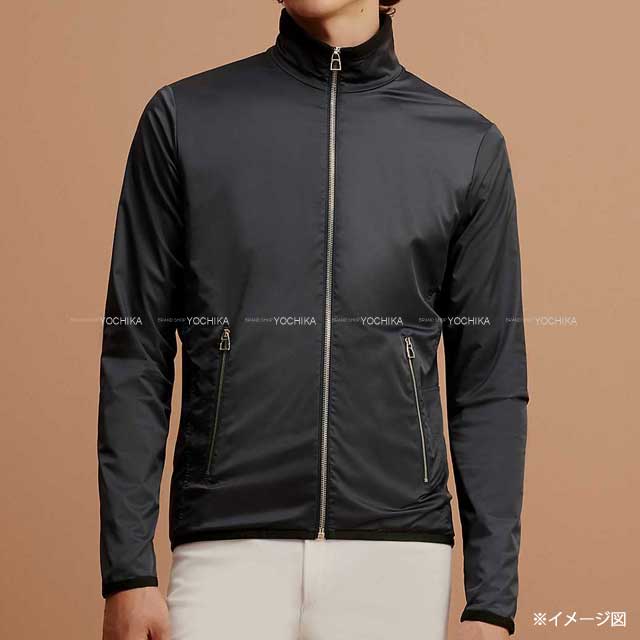 HERMES Blouson Mens Zip up warm‐up #L Navy/Noir (Black) 92% nylon/8% polyester L Silver HW[BRAND NEW][Authentic]