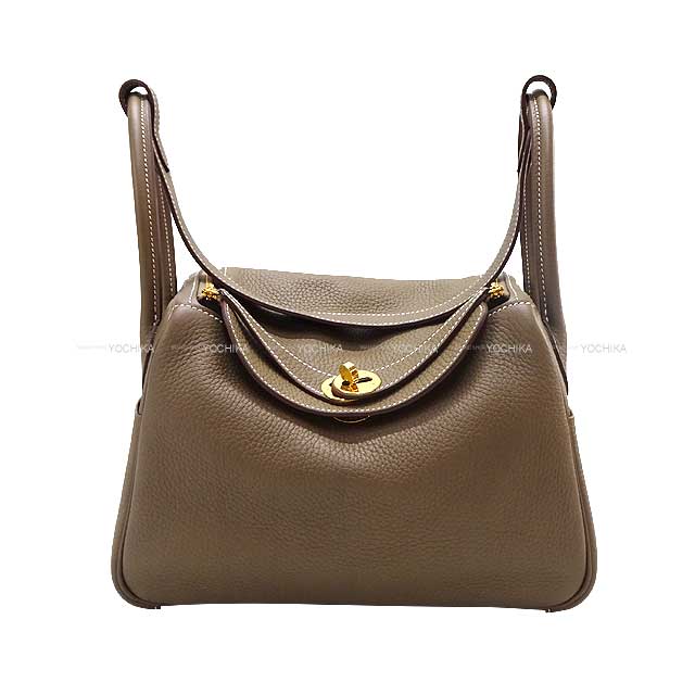 [Pre-loved] HERMES Shoulder bag Lindy 26 Etoupe Taurillon Clemence Gold HW Stamp Z[LIKE NEW][Authentic]