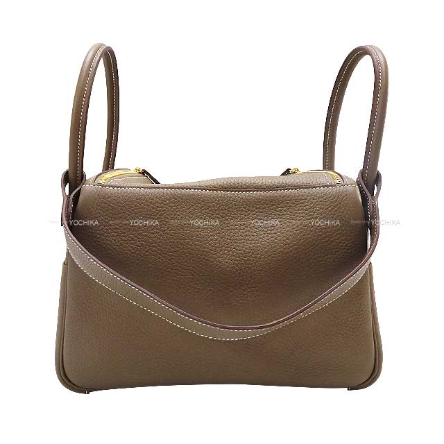 [Pre-loved] HERMES Shoulder bag Lindy 26 Etoupe Taurillon Clemence Gold HW Stamp Z[LIKE NEW][Authentic]