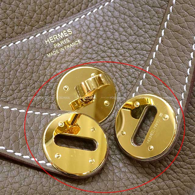 [Pre-loved] HERMES Shoulder bag Lindy 26 Etoupe Taurillon Clemence Gold HW Stamp Z[LIKE NEW][Authentic]