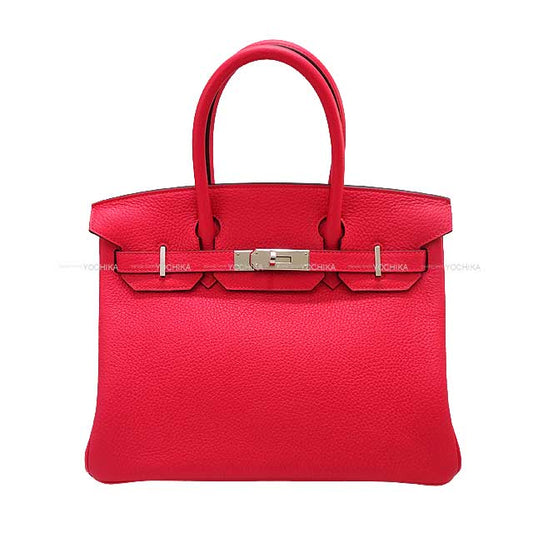 HERMES Handbag Birkin30 Framboise Epsom Souple Silver HW Stamp D[EXCELLENT][Authentic]