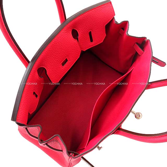 HERMES Handbag Birkin30 Framboise Epsom Souple Silver HW Stamp D[EXCELLENT][Authentic]