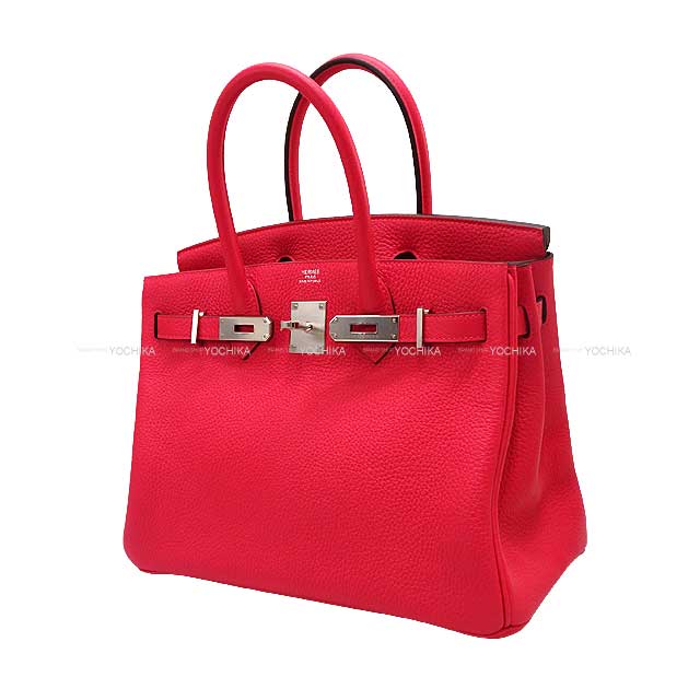 HERMES Handbag Birkin30 Framboise Epsom Souple Silver HW Stamp D[EXCELLENT][Authentic]
