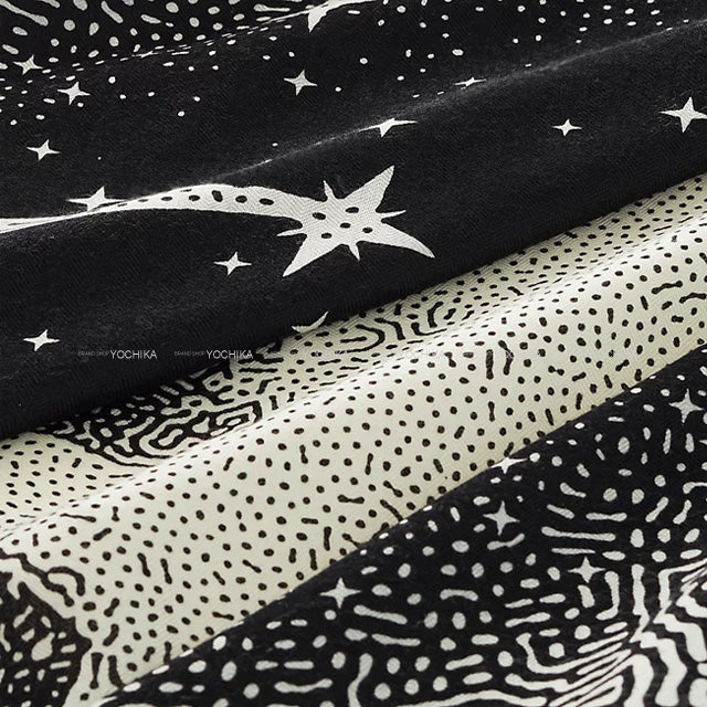 2023AW HERMES scarf Carre 140 Clair de Lune Noir (Black)/Blanc (White) Cashmere70% / Silk30%[BRAND NEW][Authentic]