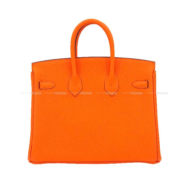 HERMES Handbag Birkin25 Orange Minium Veau Togo Silver HW Stamp B[BRAND NEW][Authentic]