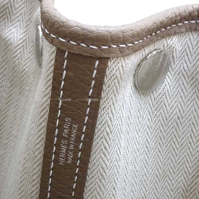 HERMES tote bag Garden Party 30 TPM All Leather Etoupe Veau Negonda Silver HW Stamp C[EXCELLENT][Authentic]