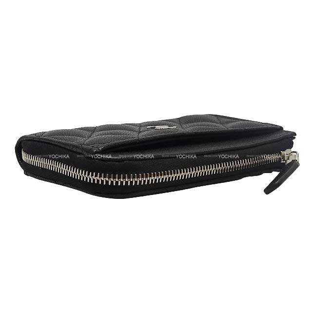 CHANEL card holder Timeless Classic Zipped Coin Card Holder Matelasse COCO Mark Noir (Black)/Bordeaux Graind Calf(Caviarskin) Champagne Gold HW AP3179[EXCELLENT][Authentic]