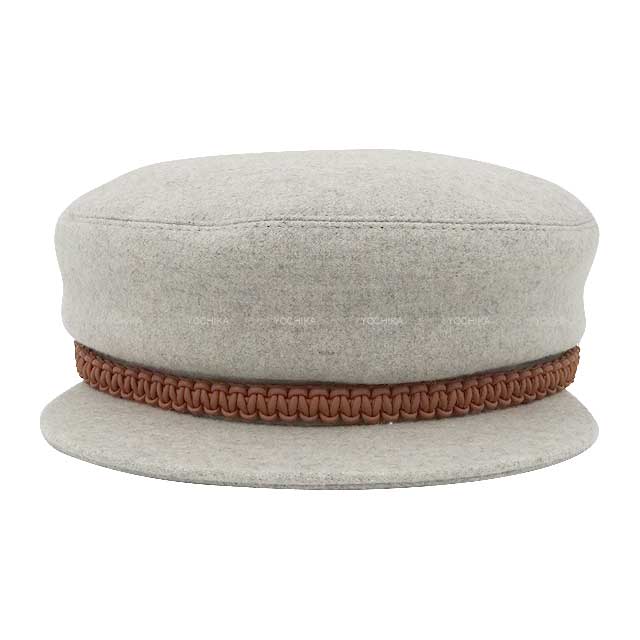 HERMES エルメス Casquette NEW Hermes Casquette Femme Giulietta in Marron Ebene Size 57