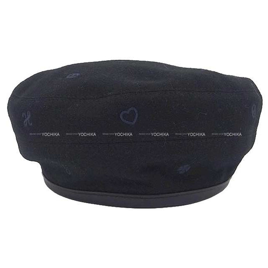 2021 AW HERMES beret Hat Beret SAINT HONORE Charm #56 Navy Cashmere100% Silver HW[EXCELLENT][Authentic]