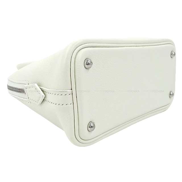 [Pre-loved] HERMES Shoulder bag Bolide 1923 20 mini Blanc (White)/Lime Evercolor Silver HW Stamp U[LIKE NEW][Authentic]