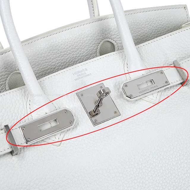 [Pre-loved] HERMES Handbag Birkin30 Blanc (White) Taurillon Clemence Silver HW Stamp R[LIKE NEW][Authentic]