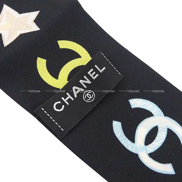 2024Cruise CHANEL scarf Slim Band Coco Ⅿarks Aiko Nic Silk100% AA9663[BRAND NEW][Authentic]