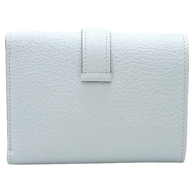 HERMES Tri-fold wallet Bearn Combine Blue brume  Chevre Myzore Silver HW Stamp B[BRAND NEW][Authentic]