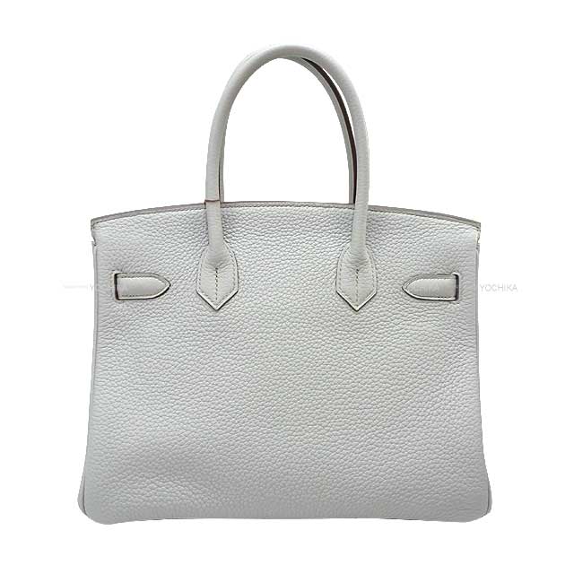 HERMES Handbag Birkin30 Gris Perle Epsom Souple Silver HW Stamp □P[EXCELLENT][Authentic]