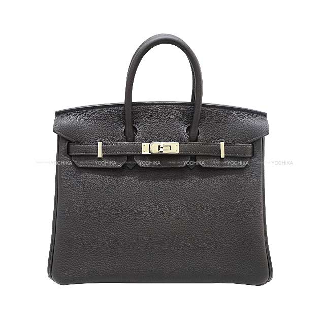 [Pre-loved] HERMES Handbag Birkin25 Graphite Veau Jonathan Silver HW Stamp A[USED SA][Authentic]