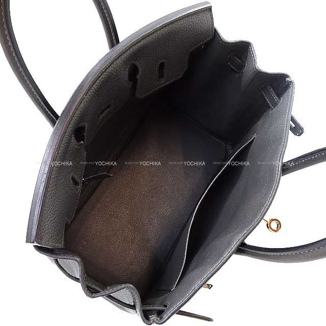 [Pre-loved] HERMES Handbag Birkin25 Graphite Veau Jonathan Silver HW Stamp A[USED SA][Authentic]