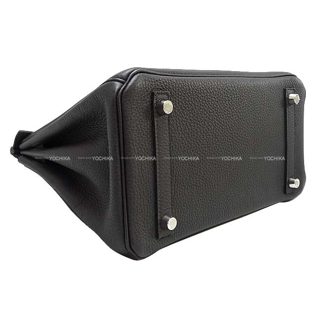 [Pre-loved] HERMES Handbag Birkin25 Graphite Veau Jonathan Silver HW Stamp A[USED SA][Authentic]