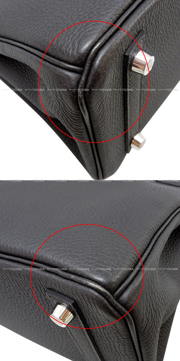 [Pre-loved] HERMES Handbag Birkin25 Graphite Veau Jonathan Silver HW Stamp A[USED SA][Authentic]
