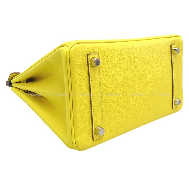 HERMES Handbag Birkin25 Verso Lime/Blue Bleuet Veau Madame Silver HW Stamp Z[EXCELLENT][Authentic]