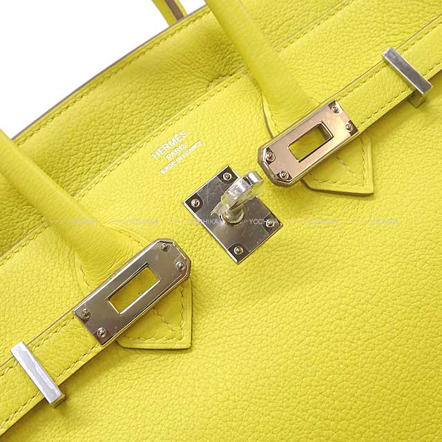 HERMES Handbag Birkin25 Verso Lime/Blue Bleuet Veau Madame Silver HW Stamp Z[EXCELLENT][Authentic]