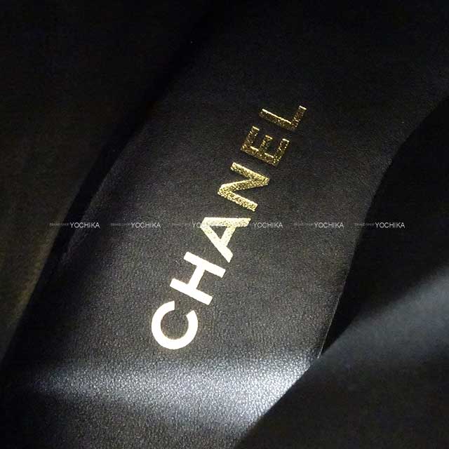 2023 AW CHANEL boots Short boots Lace-up COCO Mark Logo Noir (Black) Graind Calf(Caviarskin) /Shiny Calf #37.5 Champagne Gold HW G45124[EXCELLENT][Authentic]