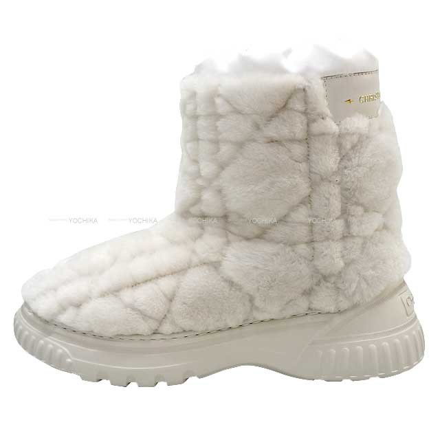 Dior boots Short boots Frost Shearling off white Cannage embroidered shearling #37 KCI992SKK_SC03W[BRAND NEW][Authentic]