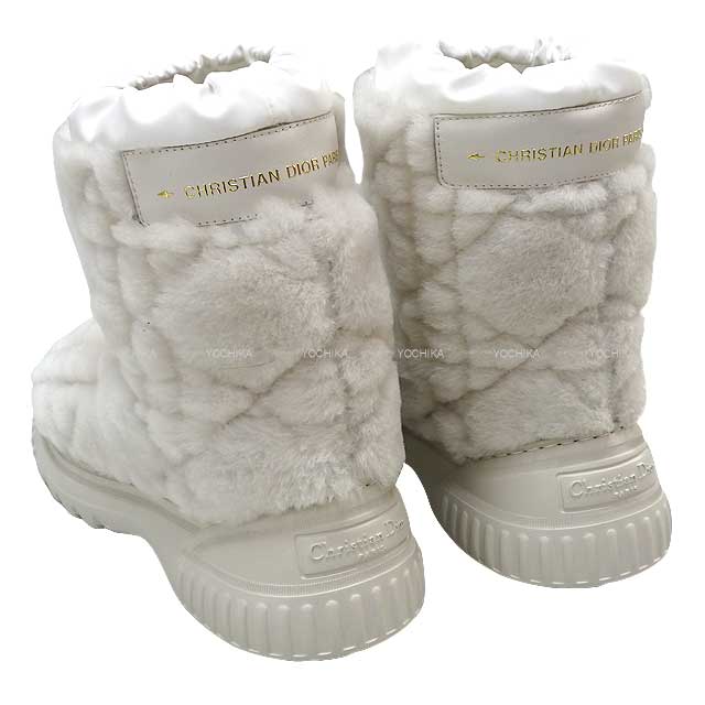 Dior boots Short boots Frost Shearling off white Cannage embroidered shearling #37 KCI992SKK_SC03W[BRAND NEW][Authentic]