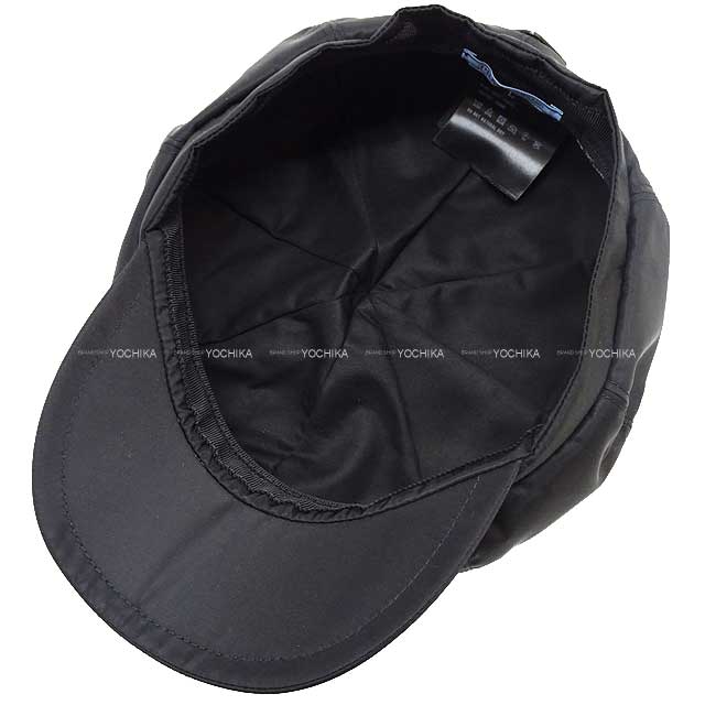 PRADA cap Re-Nylon Cassock Hat #L Noir (Black) Recycling polyamide Silver HW 1HC551_2DMI_F0002[BRAND NEW][Authentic]