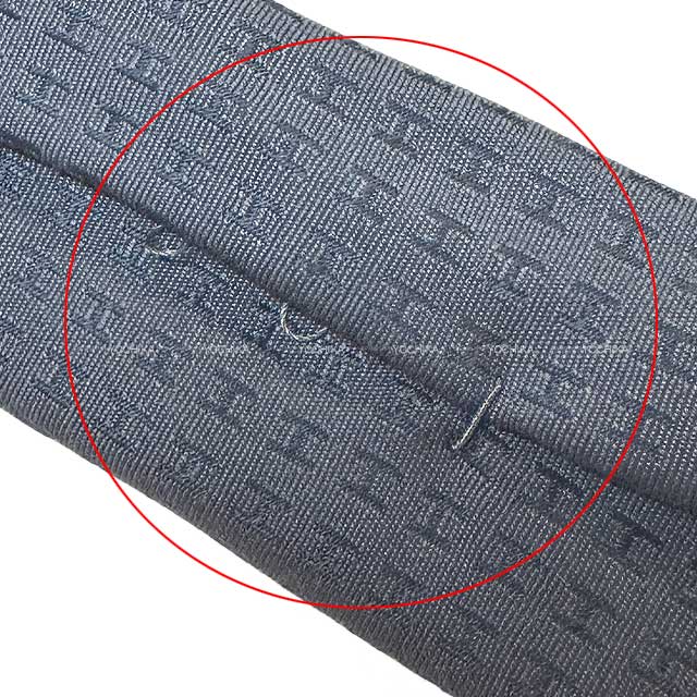 HERMES tie FACONNEE H Bleu hussard Cotton100%[EXCELLENT][Authentic]