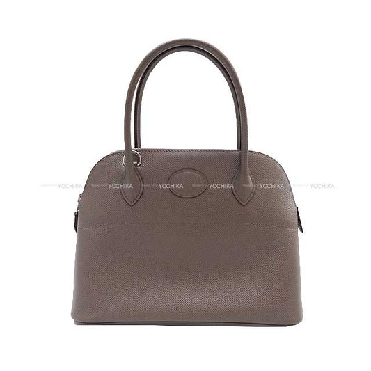 [Pre-loved] HERMES Shoulder bag Bolide27 Etain Ever Grain Silver HW Stamp D[LIKE NEW][Authentic]