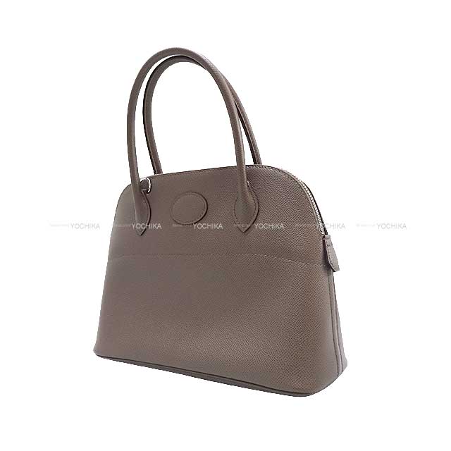 [Pre-loved] HERMES Shoulder bag Bolide27 Etain Ever Grain Silver HW Stamp D[LIKE NEW][Authentic]