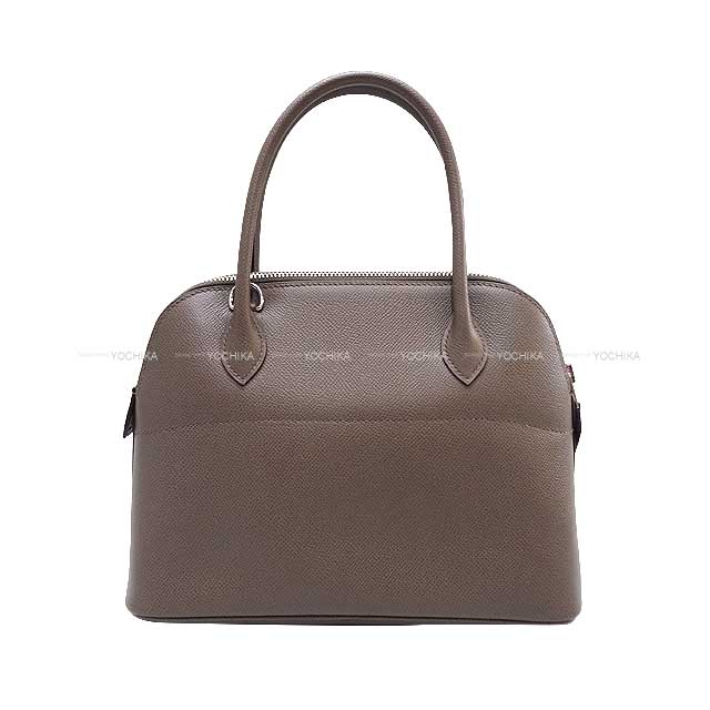 [Pre-loved] HERMES Shoulder bag Bolide27 Etain Ever Grain Silver HW Stamp D[LIKE NEW][Authentic]