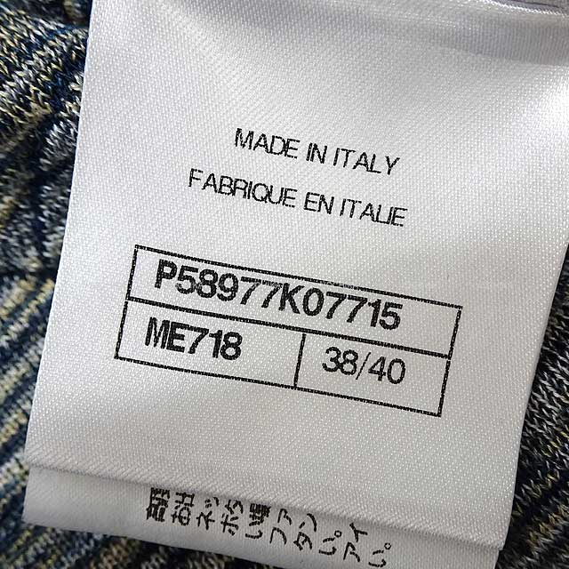 CHANEL Blouson Camellia Pattern 38/40 Indigo Blue Paper 55%/Cotton 33%/Nylon 12% 38/40 Length (front): 21.7" Length (back): 23.6" P58977[EXCELLENT][Authentic]