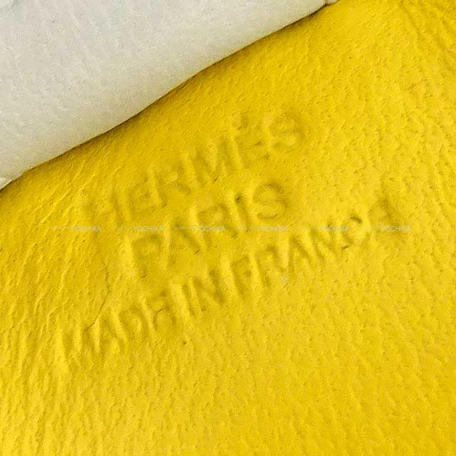 HERMES bag charm Rodeo PM Jaune de Naples/Sesami/Craie Agneau Milo Stamp B[EXCELLENT][Authentic]