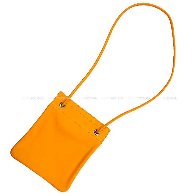 HERMES Shoulder bag Sac Aline Mini Jaune Amber Veau Cheri Silver HW Stamp D[EXCELLENT][Authentic]