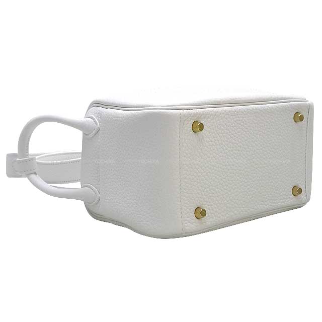 HERMES Shoulder bag Lindy mini 20 New White Taurillon Leather Gold HW Stamp B[BRAND NEW][Authentic]