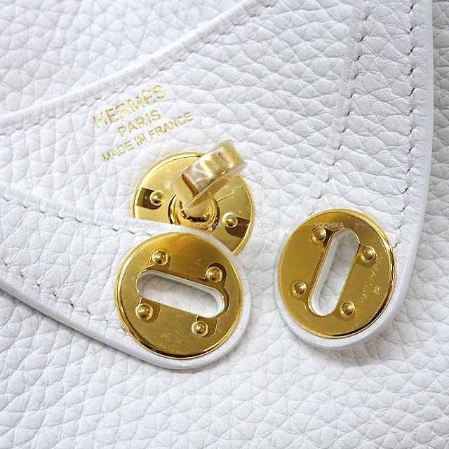 HERMES Shoulder bag Lindy mini 20 New White Taurillon Leather Gold HW Stamp B[BRAND NEW][Authentic]