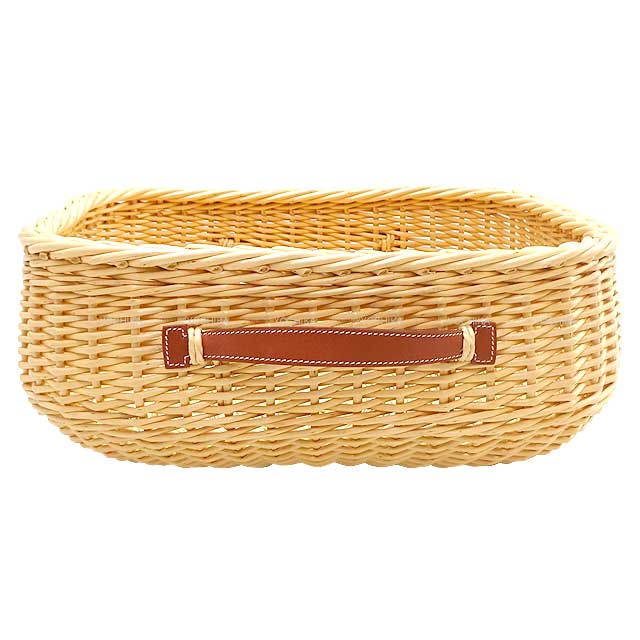 HERMES imported variety goods Fruit Basket Oseraie Picnic Terre Battue Rattan/Swift[EXCELLENT][Authentic]