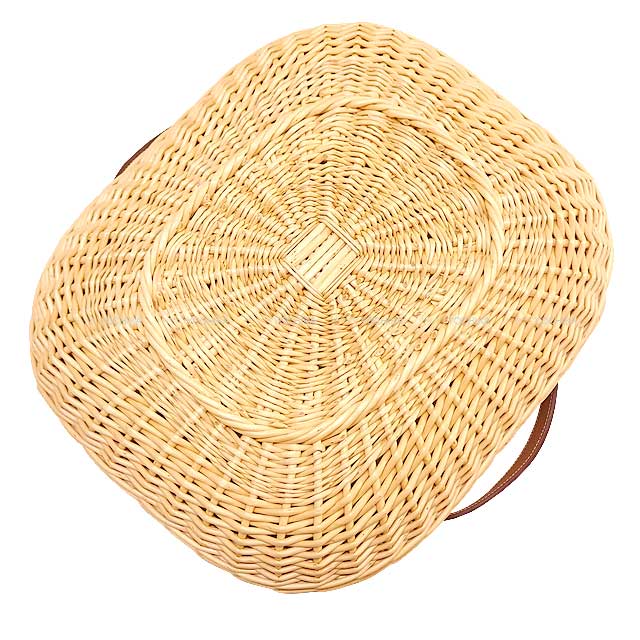 HERMES imported variety goods Fruit Basket Oseraie Picnic Terre Battue Rattan/Swift[EXCELLENT][Authentic]