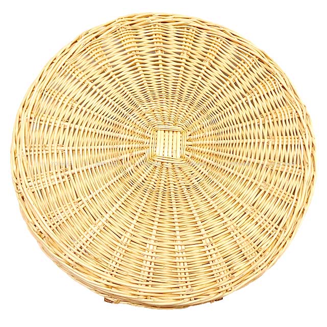 HERMES Oseraie Picnic Tray with Glass Large Terre Battue Rattan/Swift[EXCELLENT][Authentic]