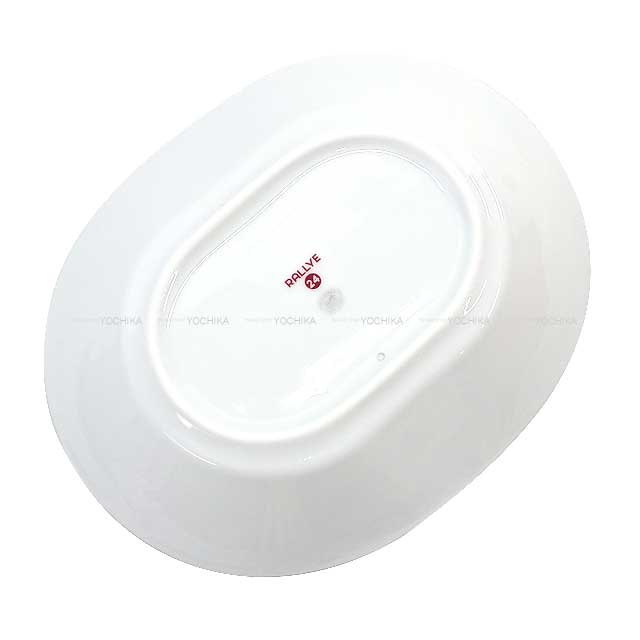 HERMES Plate Oval Plate Deletion FALLYE24 Medium 22 2 late Plate Blanc (White)/Grey Porcelain[EXCELLENT][Authentic]